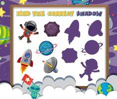 Find the correct shadow game template of space vector