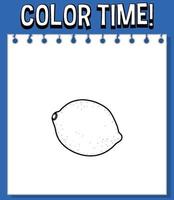 Worksheets template with color time text vector