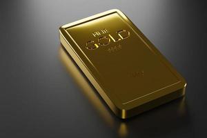 Gold bars and Financial concept On Grey Background 3d rendering photo