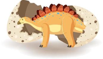 Stegosaurus hatching from egg vector