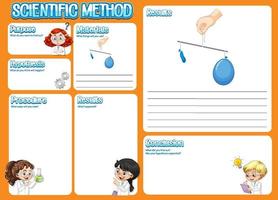 The science method worksheet for children vector