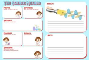 The science method worksheet for children vector