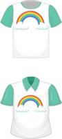 Set of t-shirt and polo shirt with same pattern vector