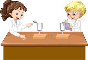 Resonance science experiment for education vector
