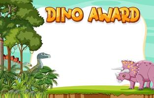 plantilla de banner con tema de dinosaurio vector