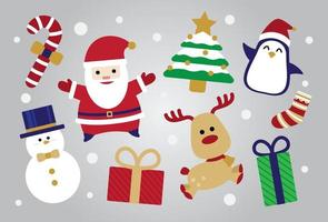 CUTE WINTER AND CHRISTMAS ELEMENTS VECTOR. vector