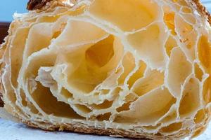 tasty croissant for breakfast, french food photo