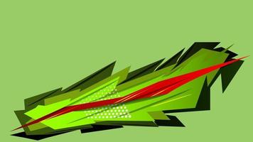 Green Automotive abstract geometric stripes sticker. Suitable for embedding on the side of the vehicle vector