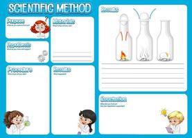 The science method worksheet for children vector