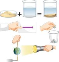 Science experiment with light and water vector