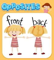 Opposite words for front and back vector