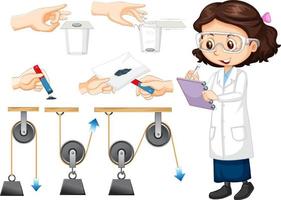 Set of equipment needed for science experiment vector