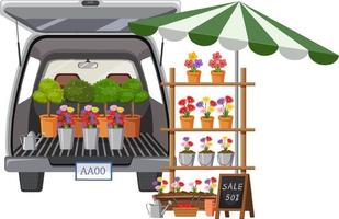 Flea market concept with car boot sale vector