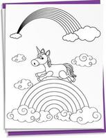 unicornio dibujado a mano en papel vector