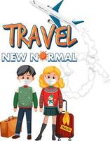 Travel new normal concept with passenger wearing mask vector