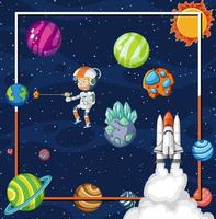 Space element template in space background vector