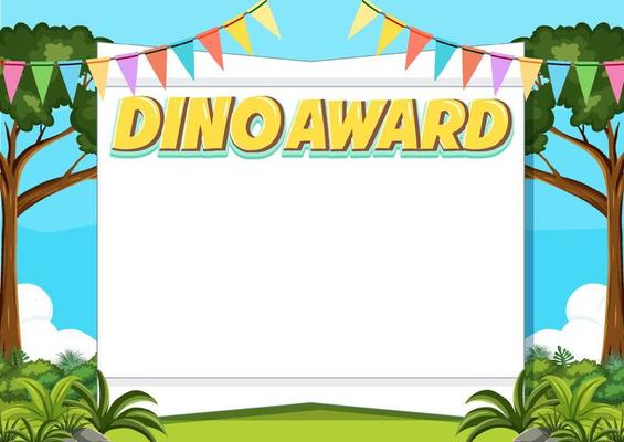 Dino award template with blank paper