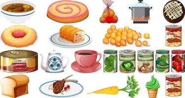 Set of different foods vector