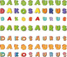 Font design for dakosaurus vector