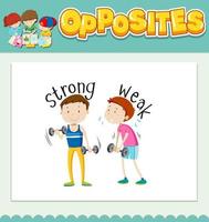 Opposite words for strong and weak vector