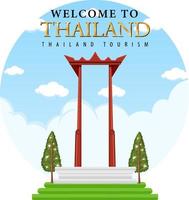 Giant swing of Thailand in circle template vector