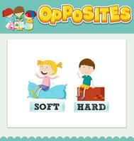 Opposite words for soft and hard vector