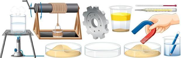 Set of equipment needed for science experiment vector