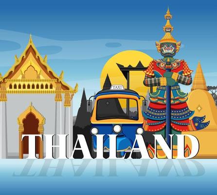 Thailand iconic tourism attraction background