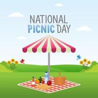 gráfico vectorial del día nacional de picnic bueno para la celebración del día nacional de picnic. diseño plano. diseño de volante. ilustración plana.