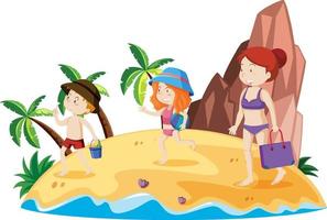 A  family summer holiday at beach vector