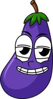 Eggplant with funny face vector