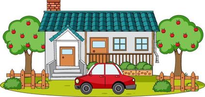 Doodle house cartoon design vector