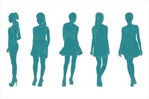 ilustración vectorial del paquete de mujeres elegantes vector