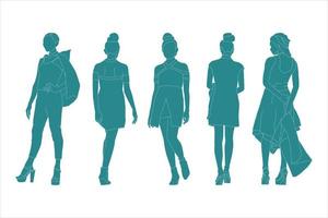 ilustración vectorial del paquete de mujeres elegantes vector