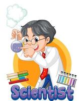 Scientist doing science experiment in the lab vector