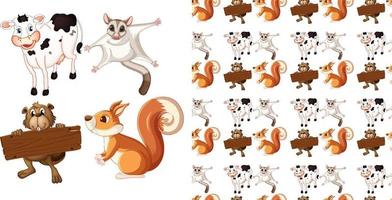 Seamless background with animal vector