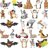 Set of different kids of animals vector