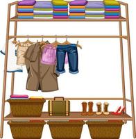 Many clothes in the closet vector