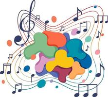 Music notes rainbow colourful on white background vector