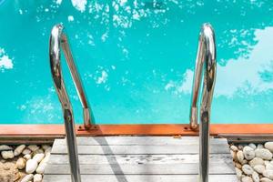 Grab bars stainless in the pool photo