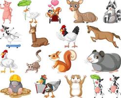 conjunto de personajes de dibujos animados de animales vector