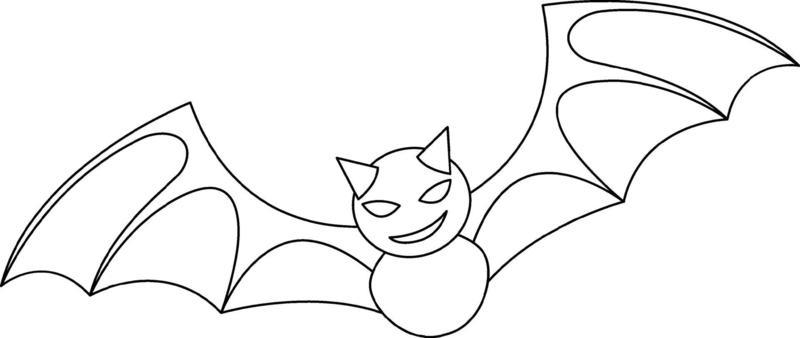 Bat black and white doodle character