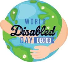 Poster design for world disabled day vector