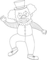 Clown black and white doodle character vector