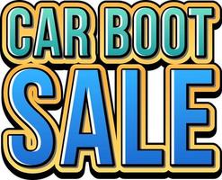 Car boot sale typography design vector