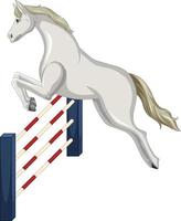 Jumping horse show on white background vector