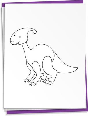 Hand drawn dinosaur on paper