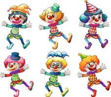 Set of clown cartoon character vector