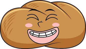 Bread with happy face vector