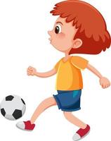 A boy playing football cartoon character vector